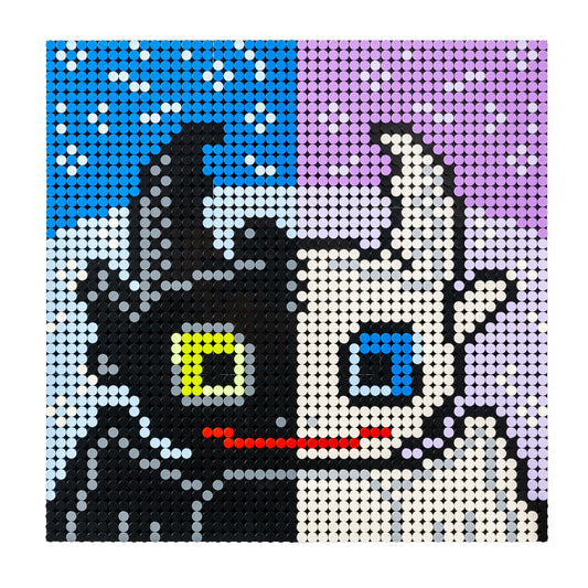 Obraz Mozaika Szczerbatek & Biała Furia