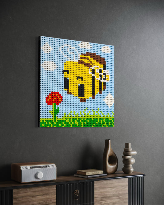 Minecraft Pszczoła Klocki Obraz